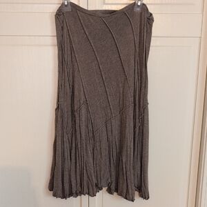 Max Edition Seamed Asymmetrical Brown Skirt - Mid Calf Length Size XL